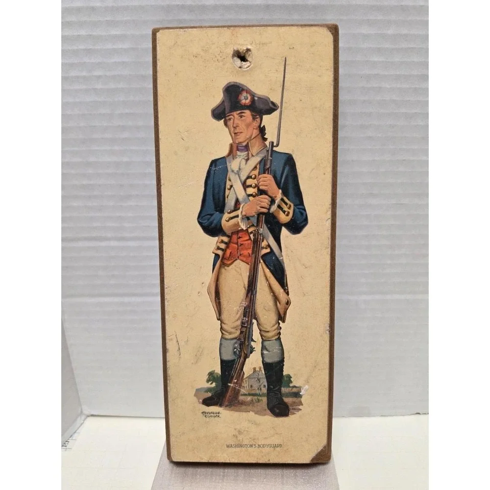 vintage 1950s or 1960s Frederick Elmiger American Revolutionary War wall plaques